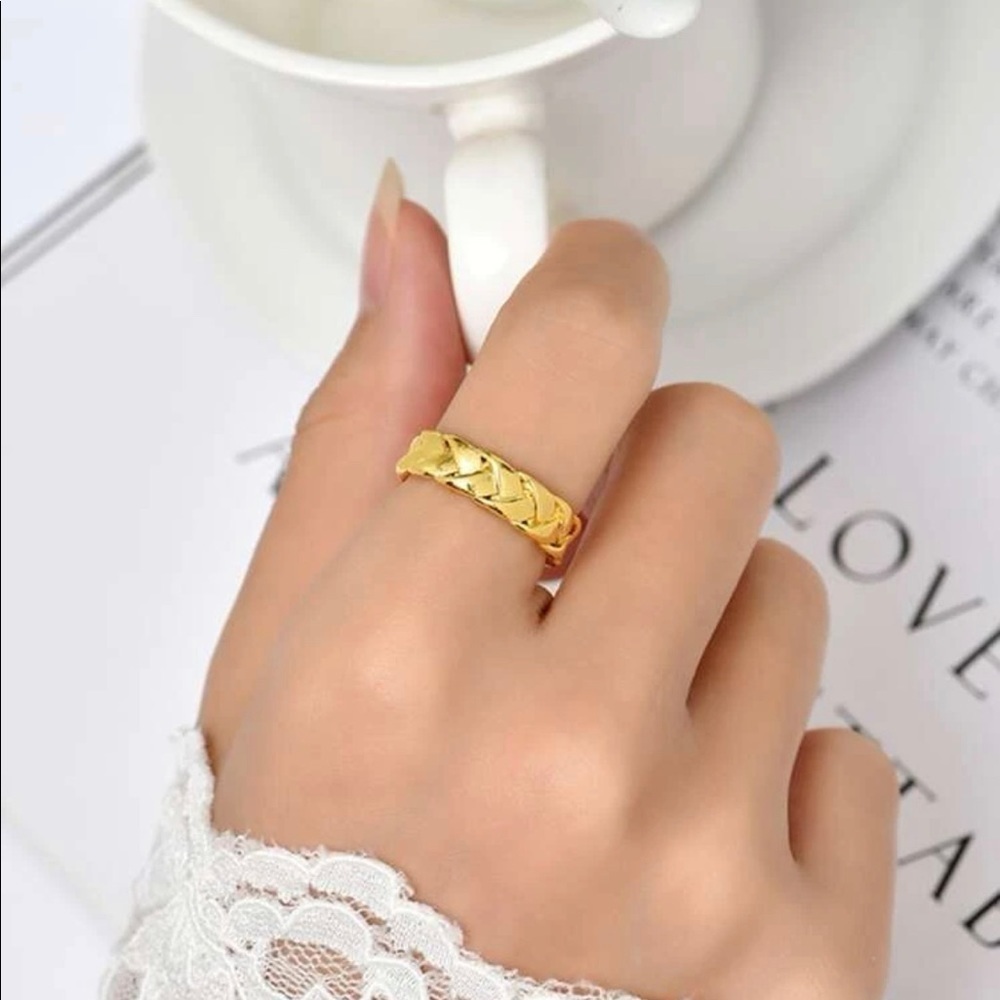 Gold Woven Band Ring